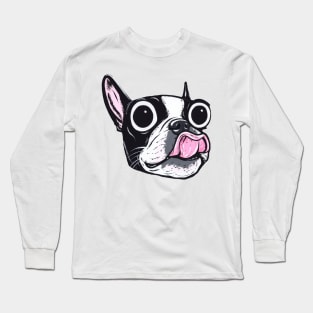 Boston Terrier Face Long Sleeve T-Shirt